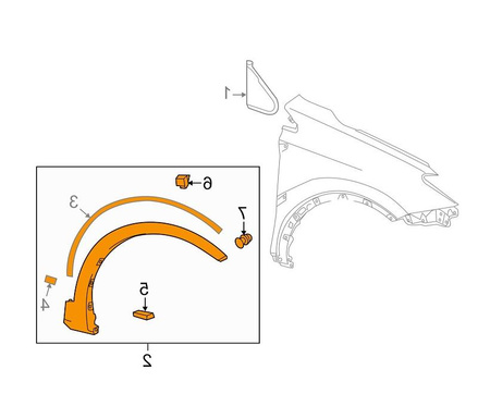 Listwa błotnika przód strona prawa