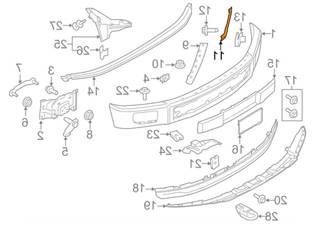Mocowanie zderzaka strona prawa