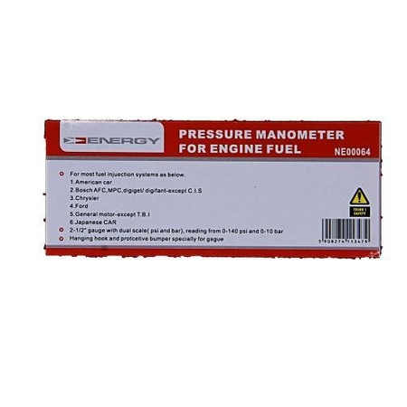 Tester Ciśnienia Wtrysku Paliwa 0-10 Bar