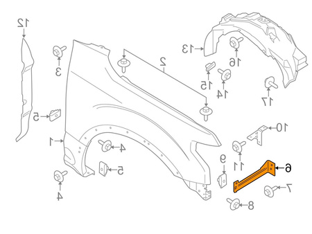 Mocowanie błotnika strona prawa