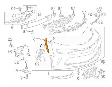 Mocowanie błotnika strona prawa