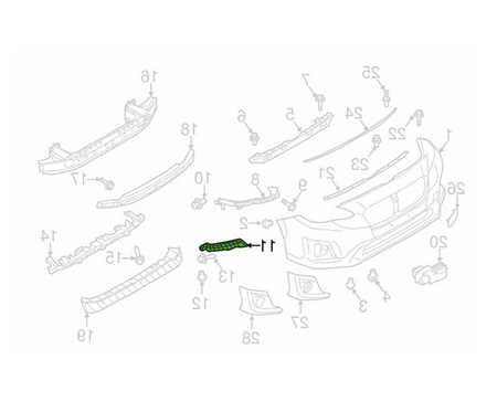 Mocowanie zderzaka strona prawa