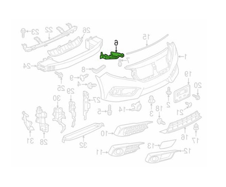 Mocowanie reflektora strona prawa