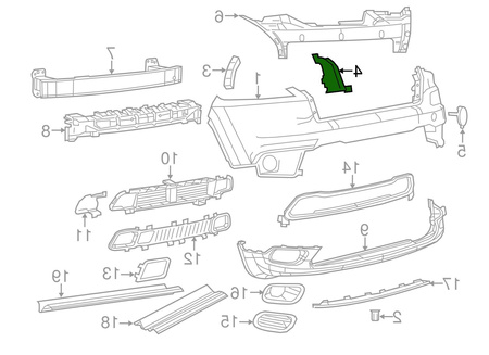 Mocowanie zderzaka strona prawa