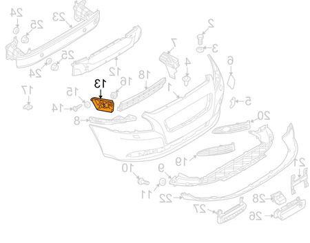 Mocowanie zderzaka strona prawa