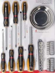 Zestaw Śrubokrętów 31 Elem.+Tacka Magnes