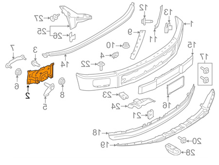 Mocowanie zderzaka strona prawa