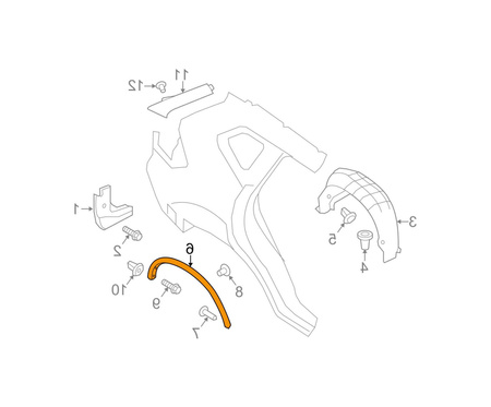 Listwa błotnika tył