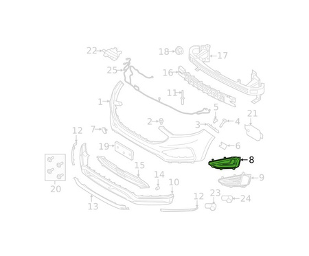 Grill zderzaka strona lewa