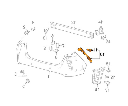 Mocowanie zderzaka strona prawa