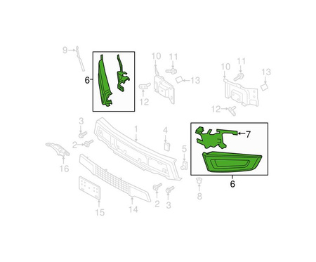 Narożnik zderzaka strona lewa