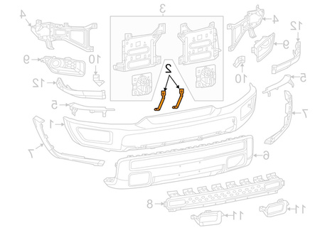 Mocowanie zderzaka strona prawa