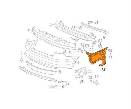 Mocowanie zderzaka strona prawa